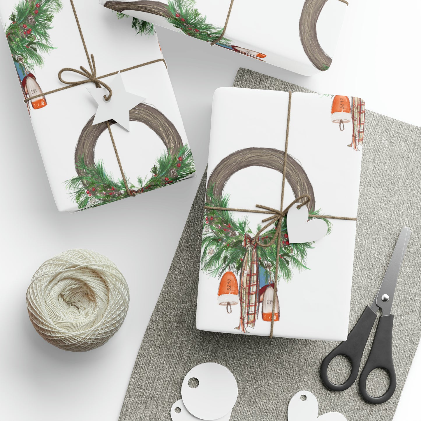 Coastal Christmas Buoy Wrapping Papers