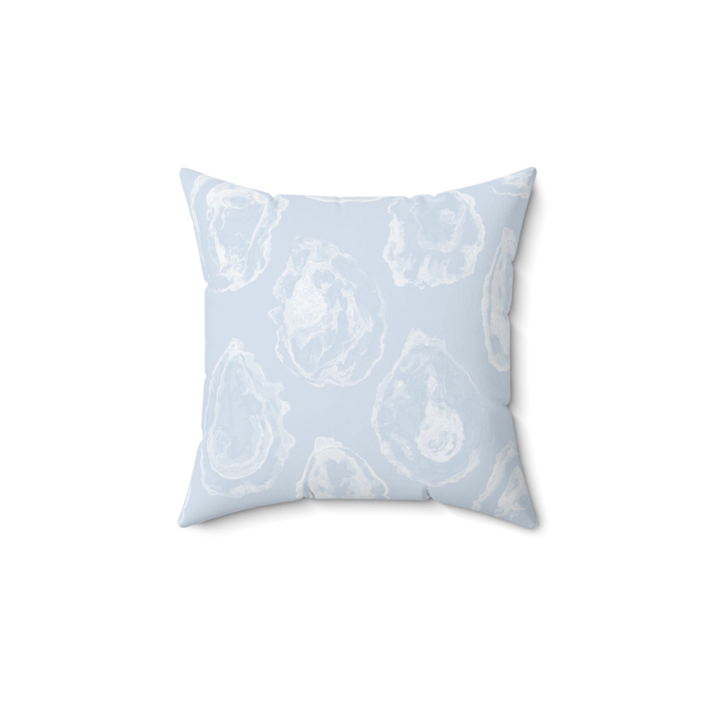 A Coastal Blue Oyster Spun Polyester Square Pillow