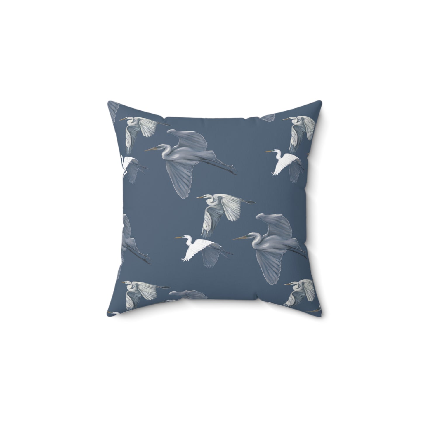Flying Egret Spun Polyester Square Pillow