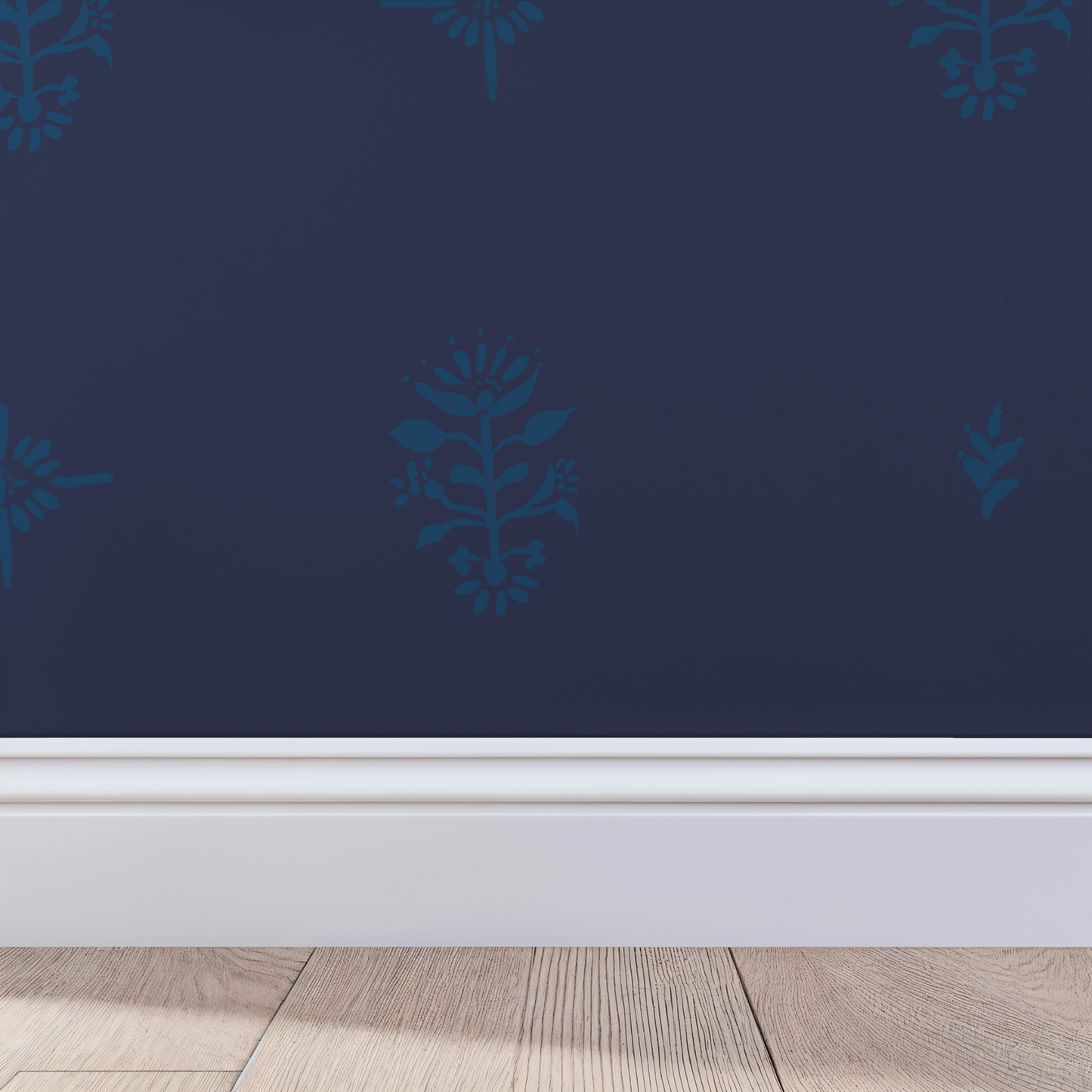 Mamaroneck Block Print – Botanical Wallpaper | Melissa Dayton Art Blues