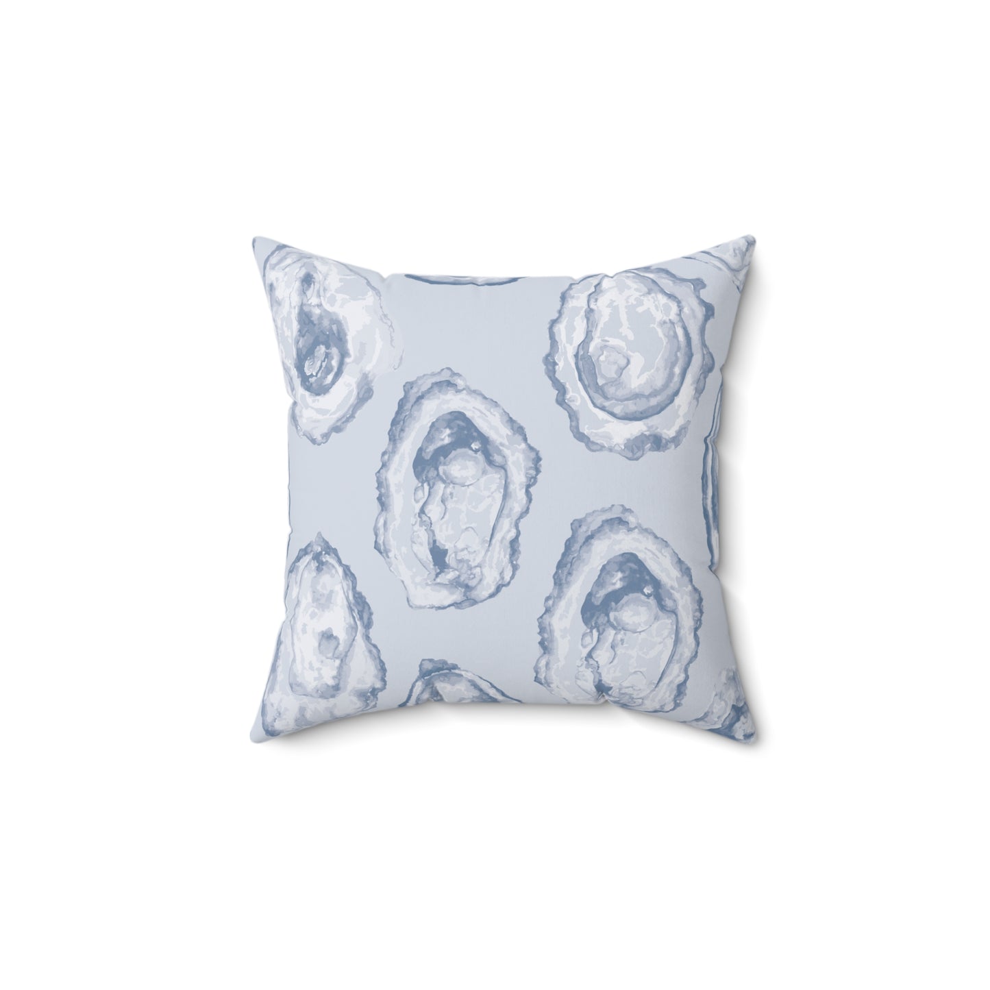 Coastal Blue Oyster (dark) Spun Polyester Square Pillow