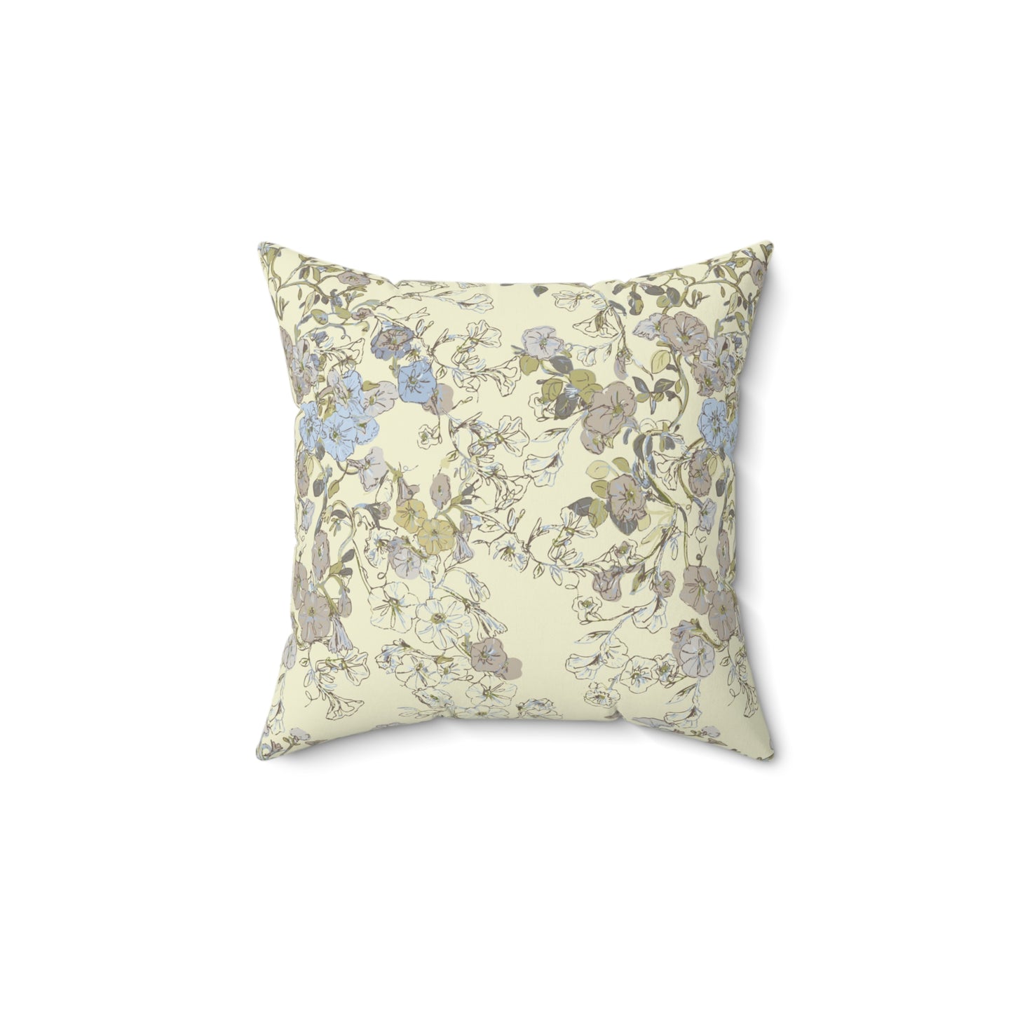 Hanging Baskets in Yellow Spun Polyester Square Pillow