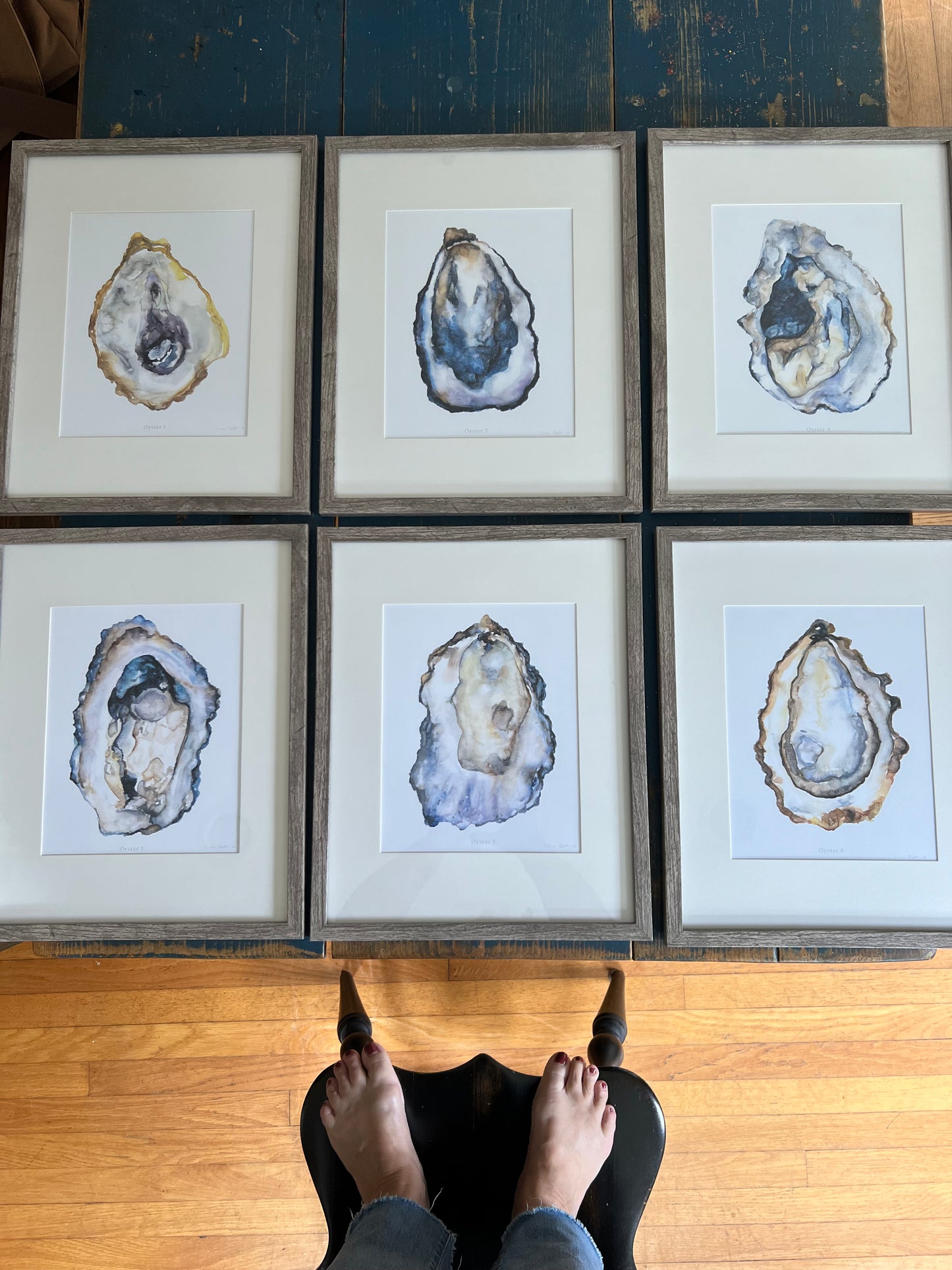 Oyster 4 – Blue Pearl Coastal Art Print (Unframed)