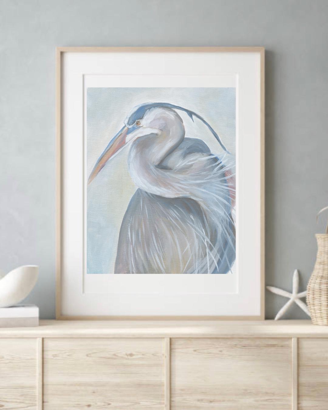 The Heron Trio — Set of 3 Coastal Heron Art Prints | Melissa Dayton