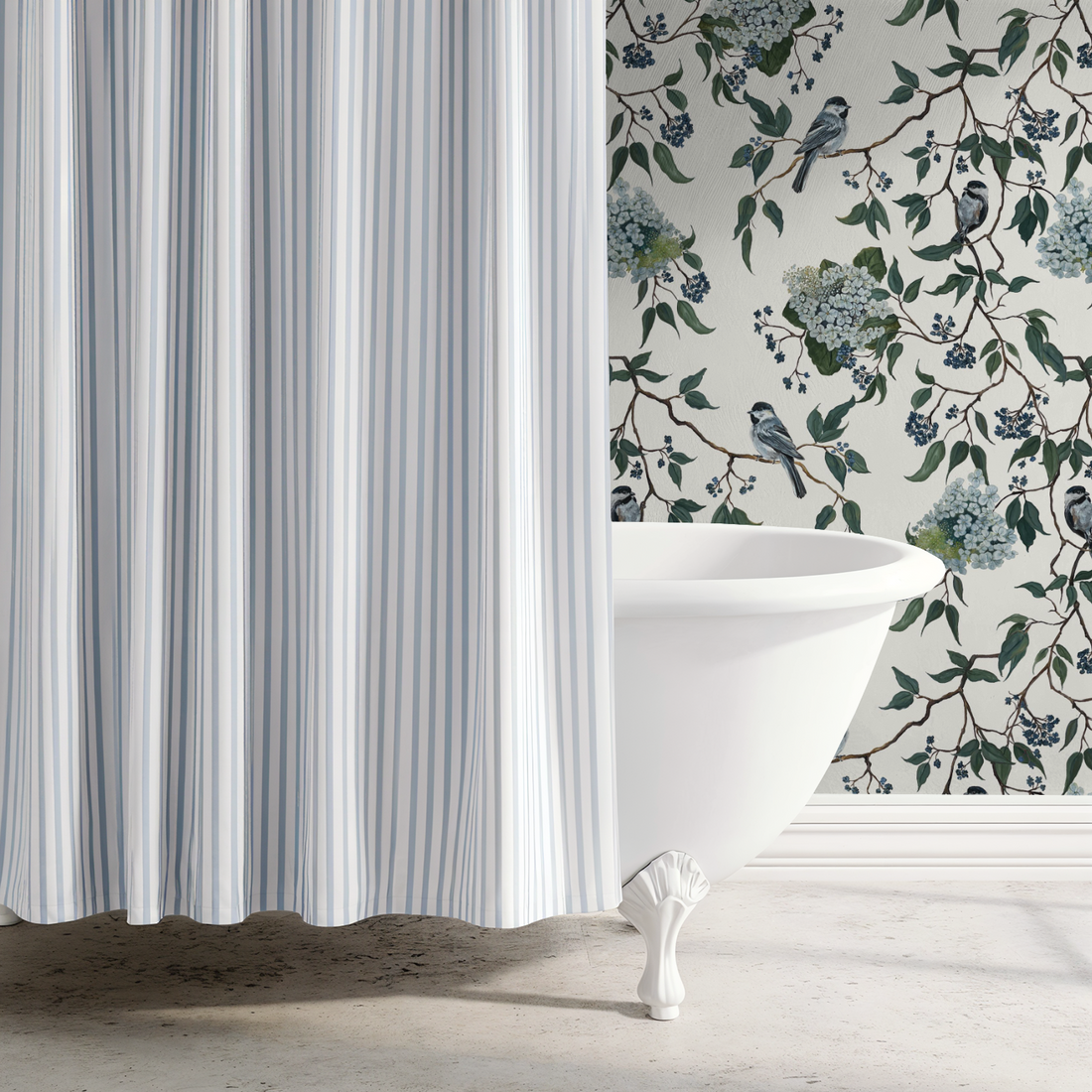 Sunken Garden in Sea Foam | Two Paint Pairings. Two Completely Different Rooms. One Pattern.