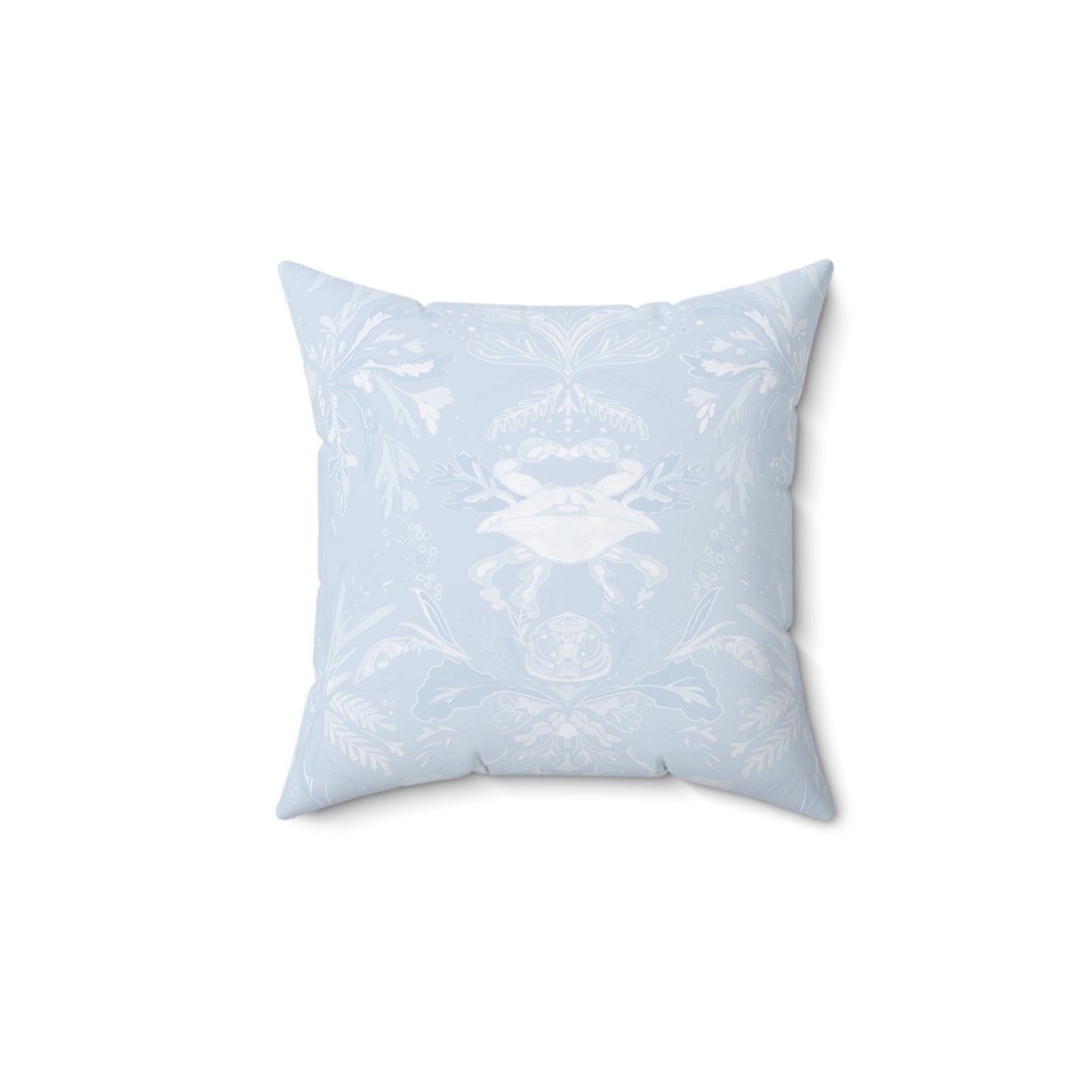 Crab Damask Spun Polyester Square Pillow