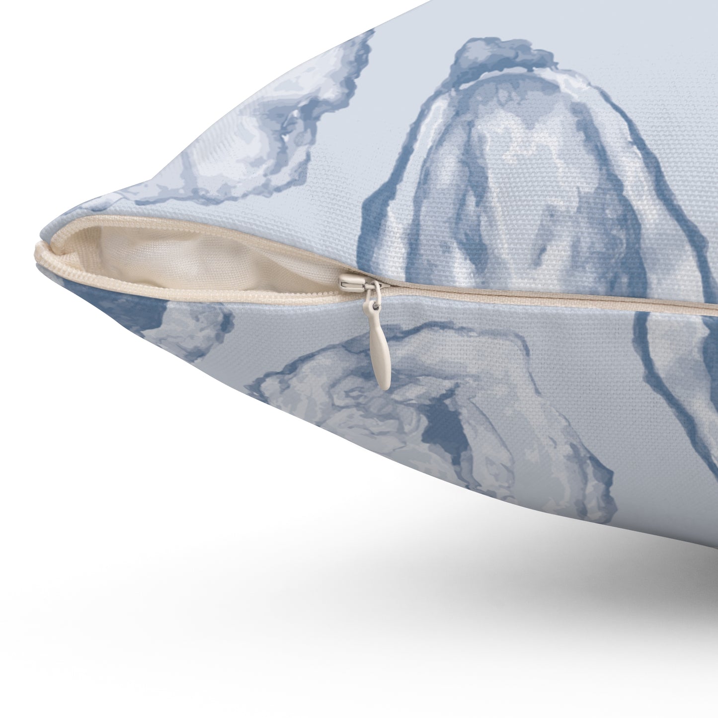 Coastal Blue Oyster (dark) Spun Polyester Square Pillow