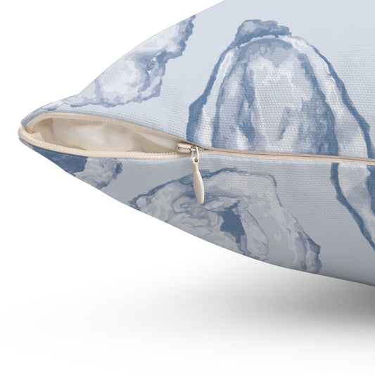 Coastal Blue Oyster (dark) Spun Polyester Square Pillow
