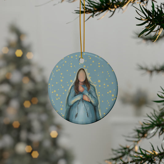 Threshold of Hope Mary Christmas Ceramic Ornaments (1pc, 3pcs, 5pcs, 10pcs)