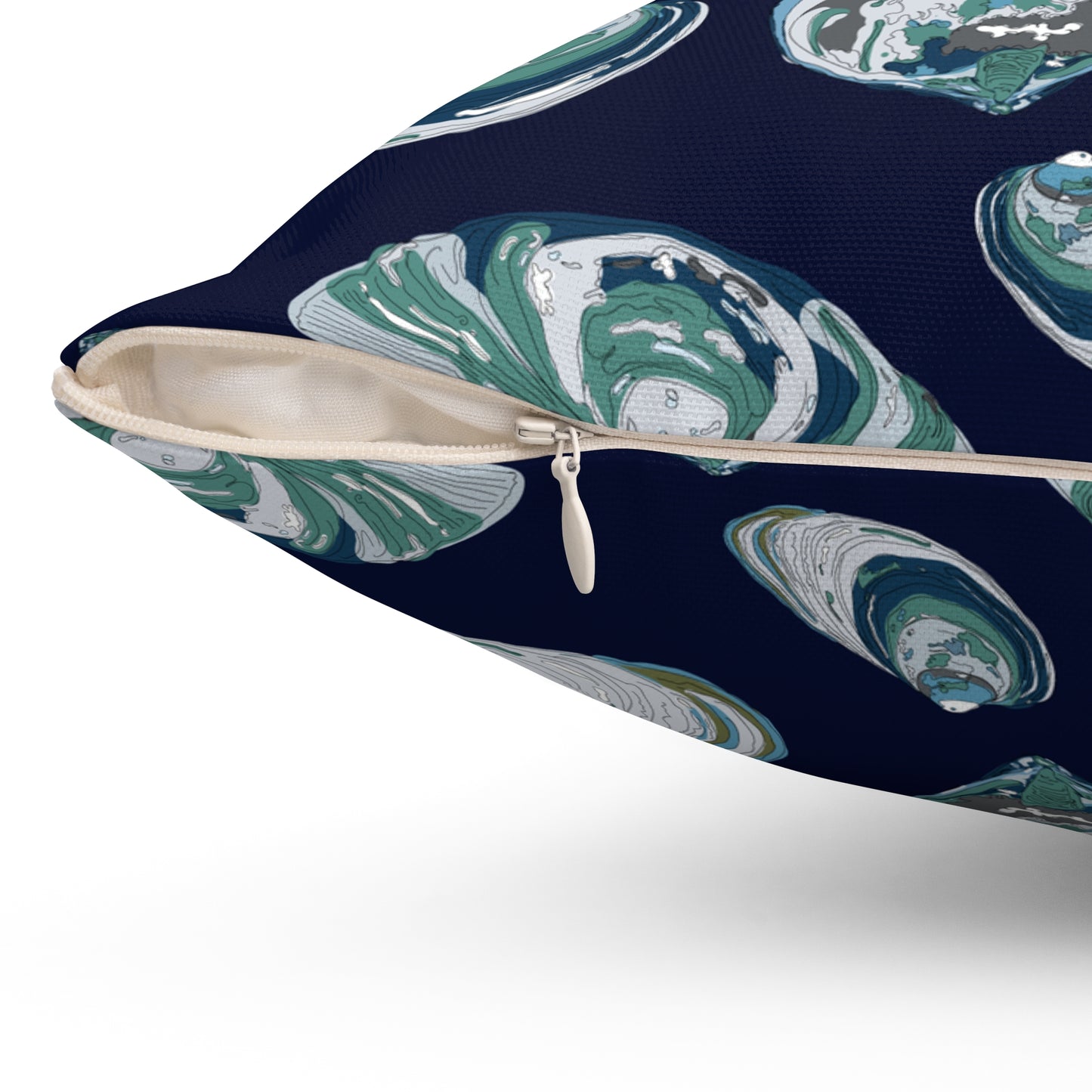 Clams on a Half Shell Spun Polyester Square Pillow