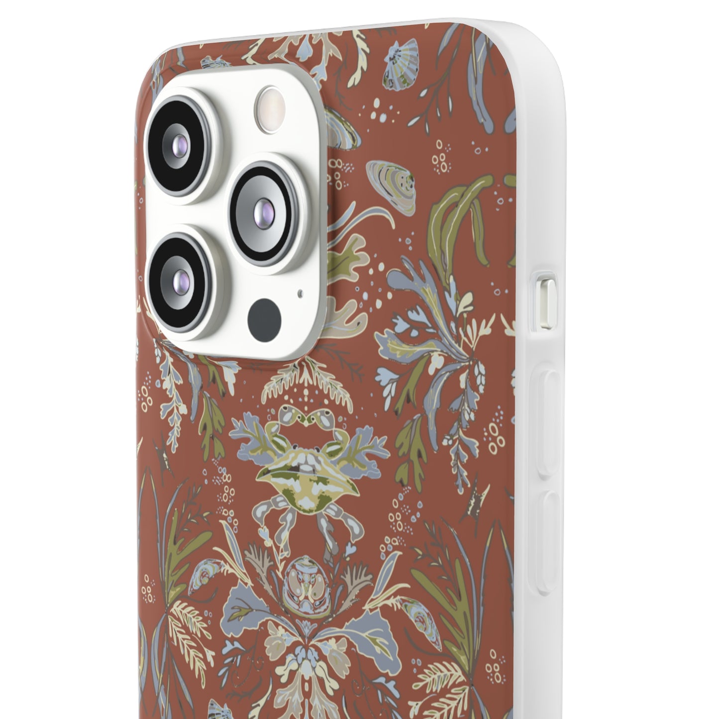 Crab Damask in Red Flexi Cases