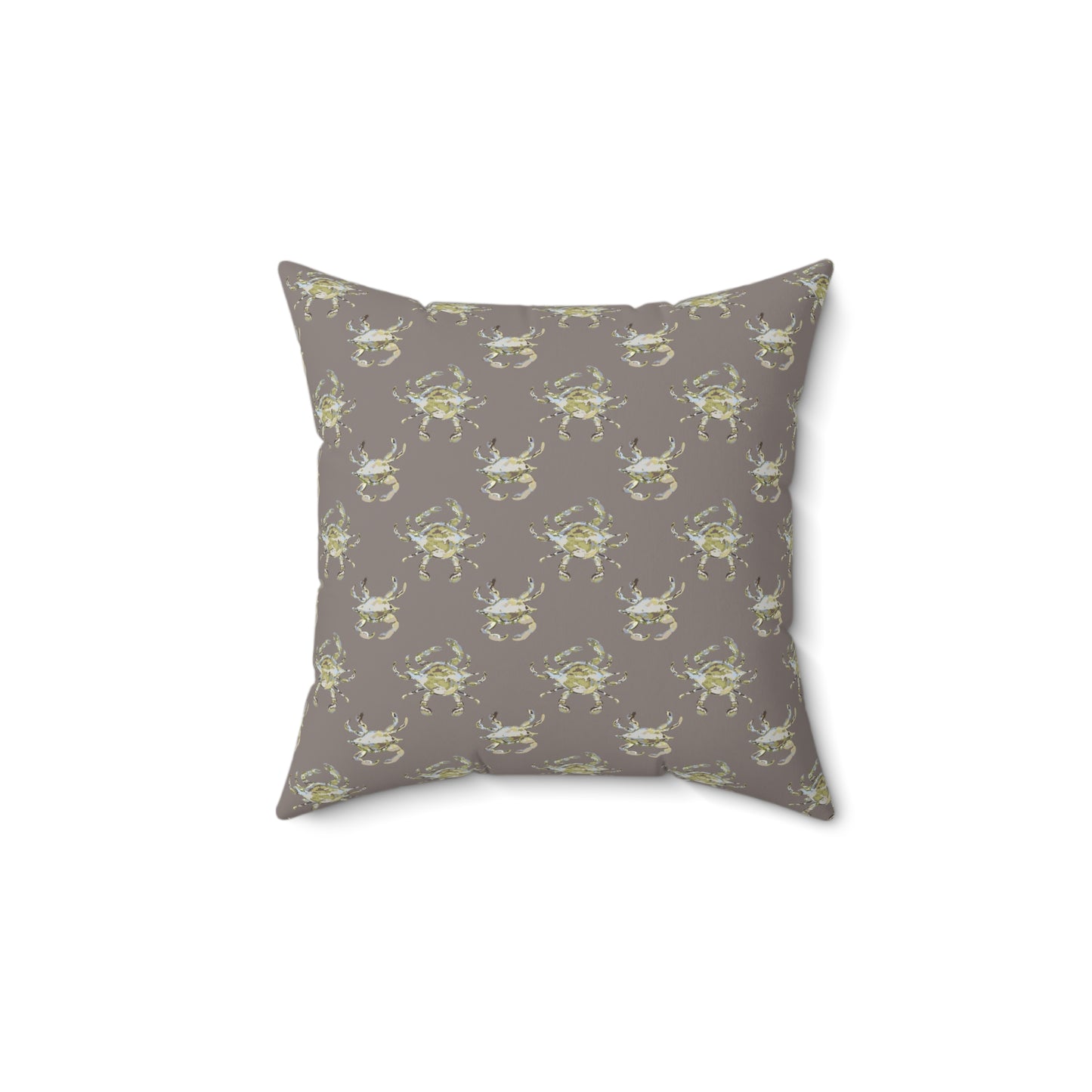 Crab Mocha Spun Polyester Square Pillow