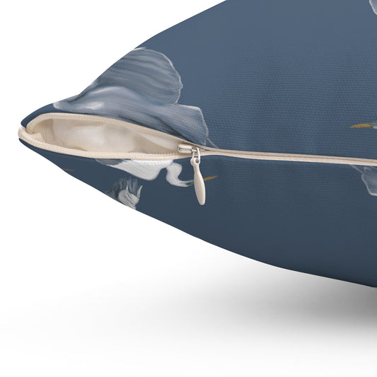 Flying Egret Spun Polyester Square Pillow