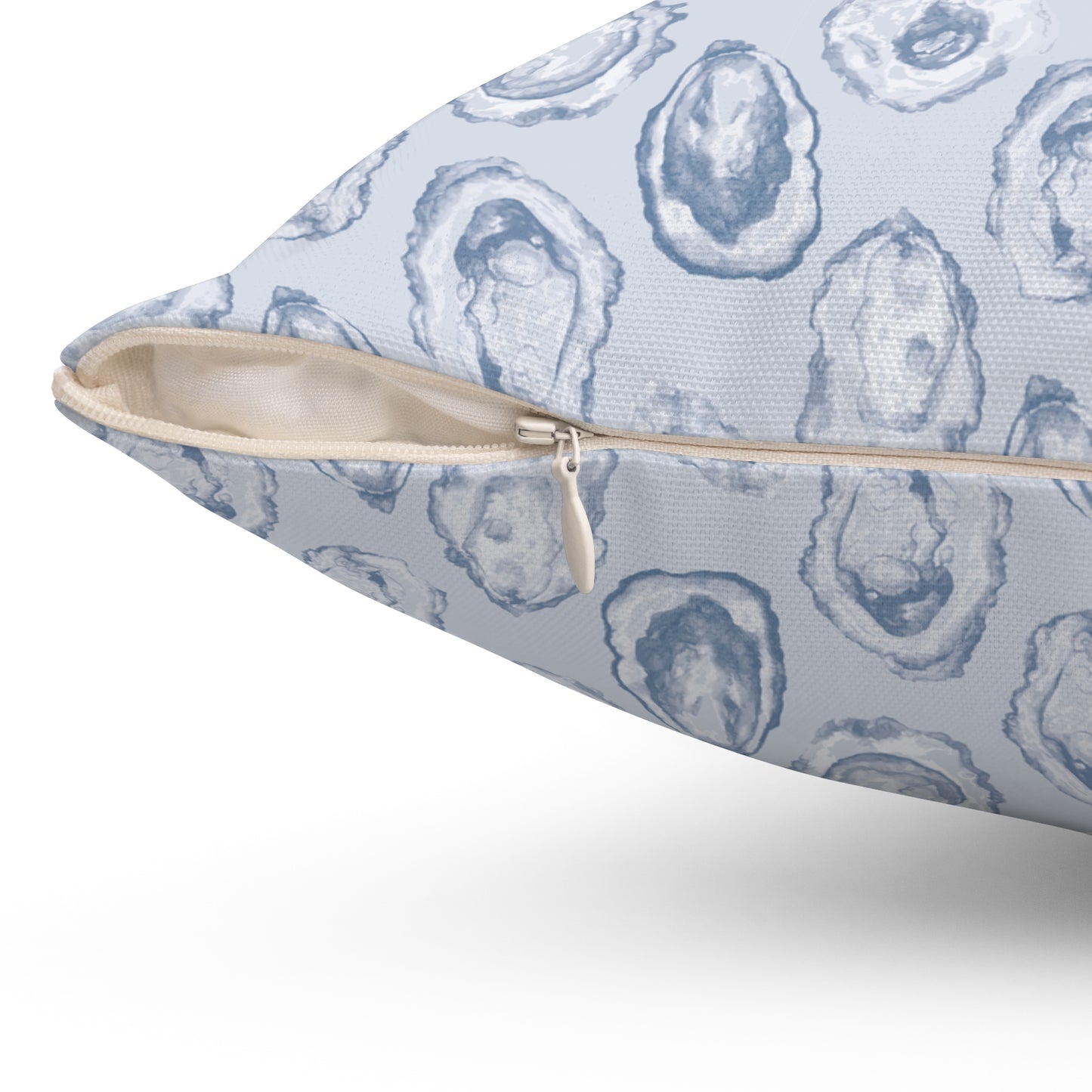 Coastal Blue Oyster (dark) Spun Polyester Square Pillow