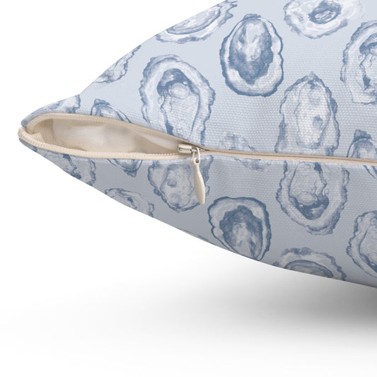 Coastal Blue Oyster (dark) Spun Polyester Square Pillow