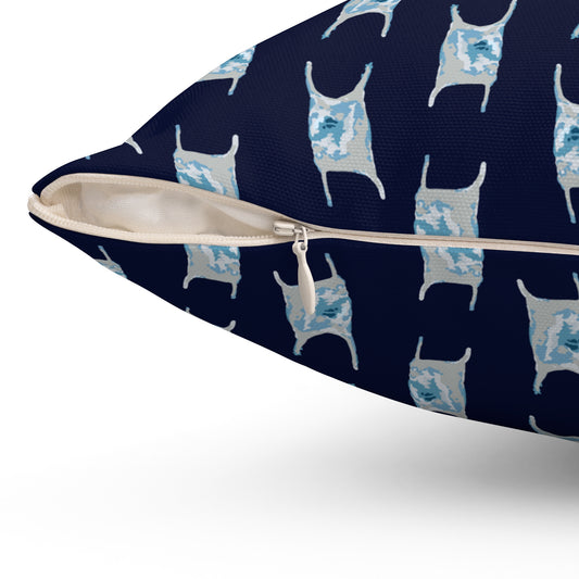 Navy Skate Pods Spun Polyester Square Pillow