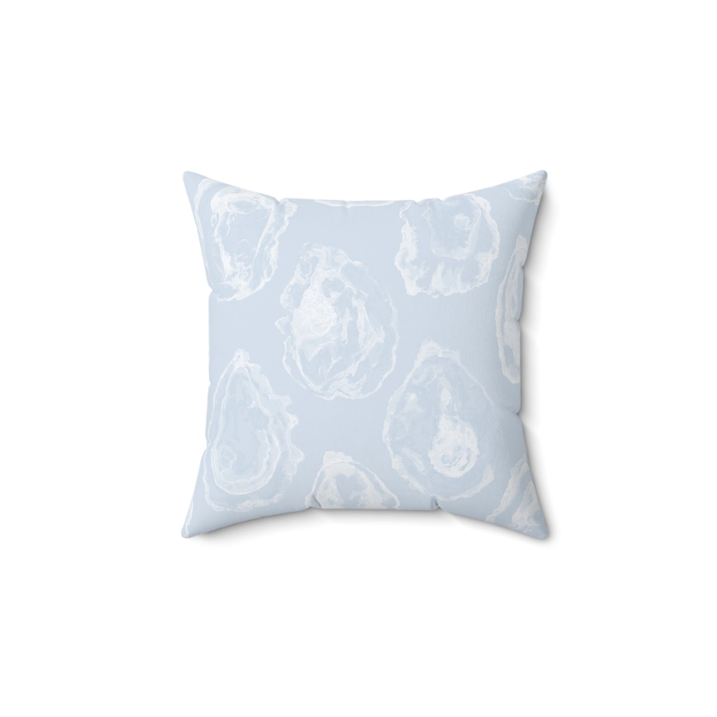 Coastal Blue Oyster Spun Polyester Square Pillow