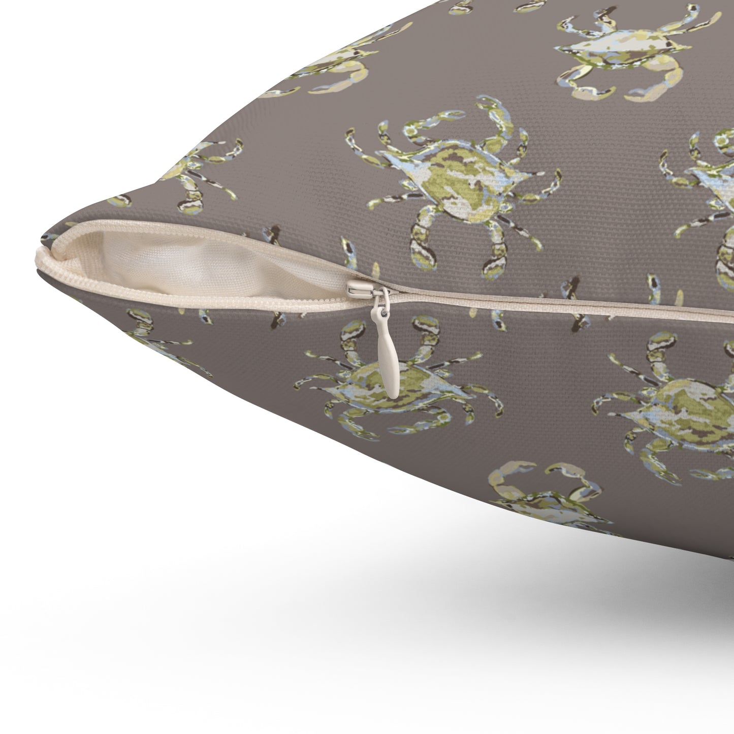 Crab Mocha Spun Polyester Square Pillow