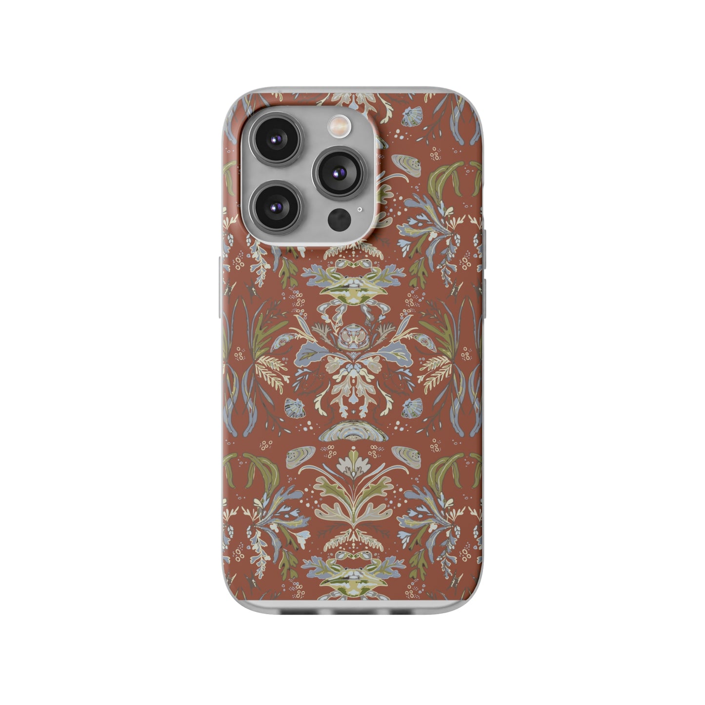 Crab Damask in Red Flexi Cases