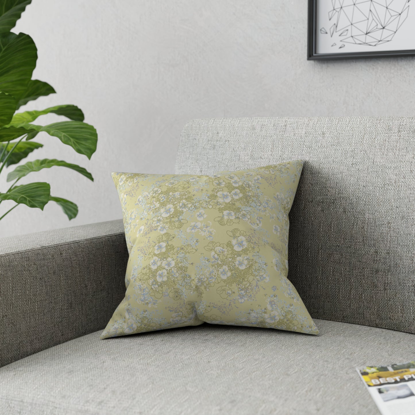 Yellow Hydrangeas -Broadcloth Pillow