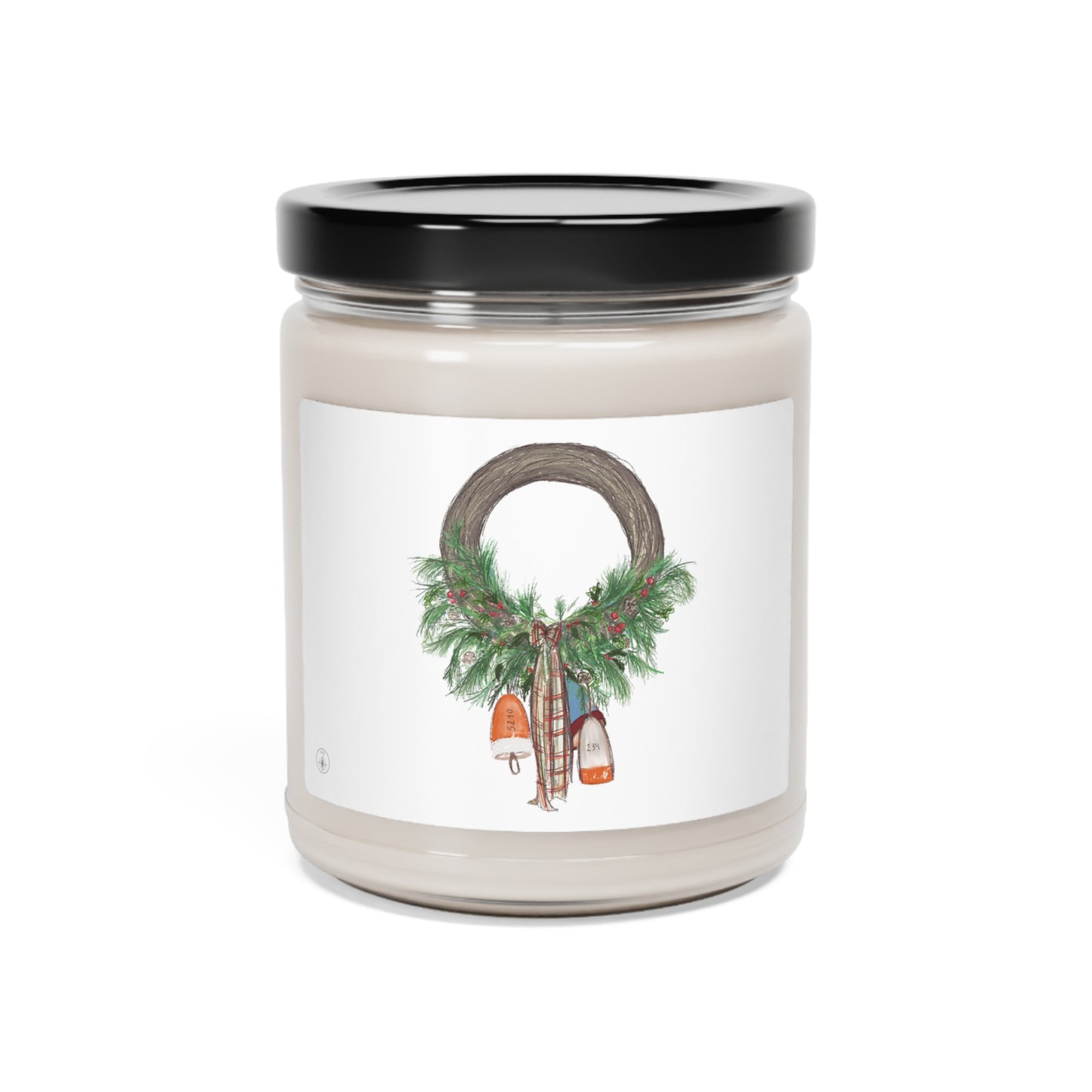 Christmas Coastal Buoy Wreath Scented Soy Candle, 9oz
