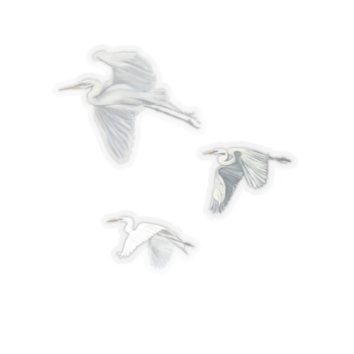 Flying Egret Kiss-Cut Stickers