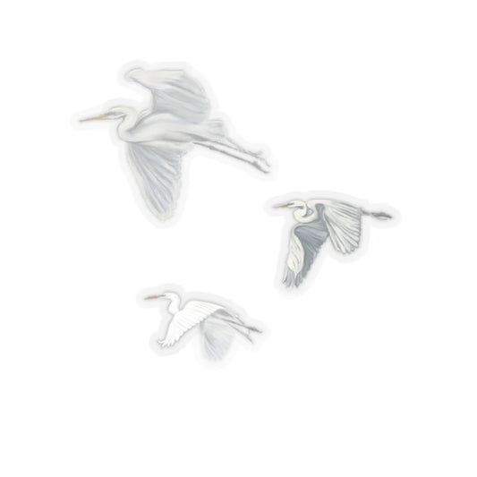 Flying Egret Kiss-Cut Stickers