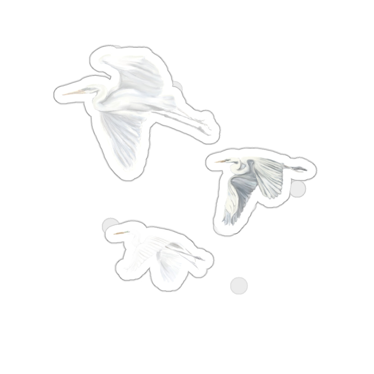 Flying Egret Kiss-Cut Stickers