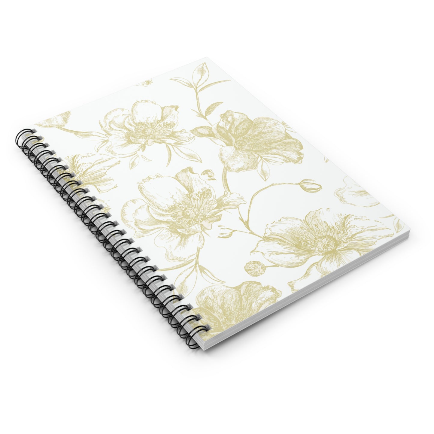 Golden beach roses Spiral Notebook - Ruled Line