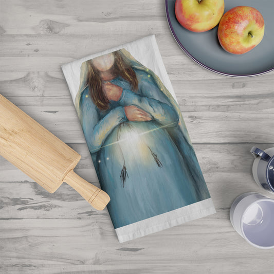 Threshold of Hope Pregnant Mary Tea Towel- cotton
