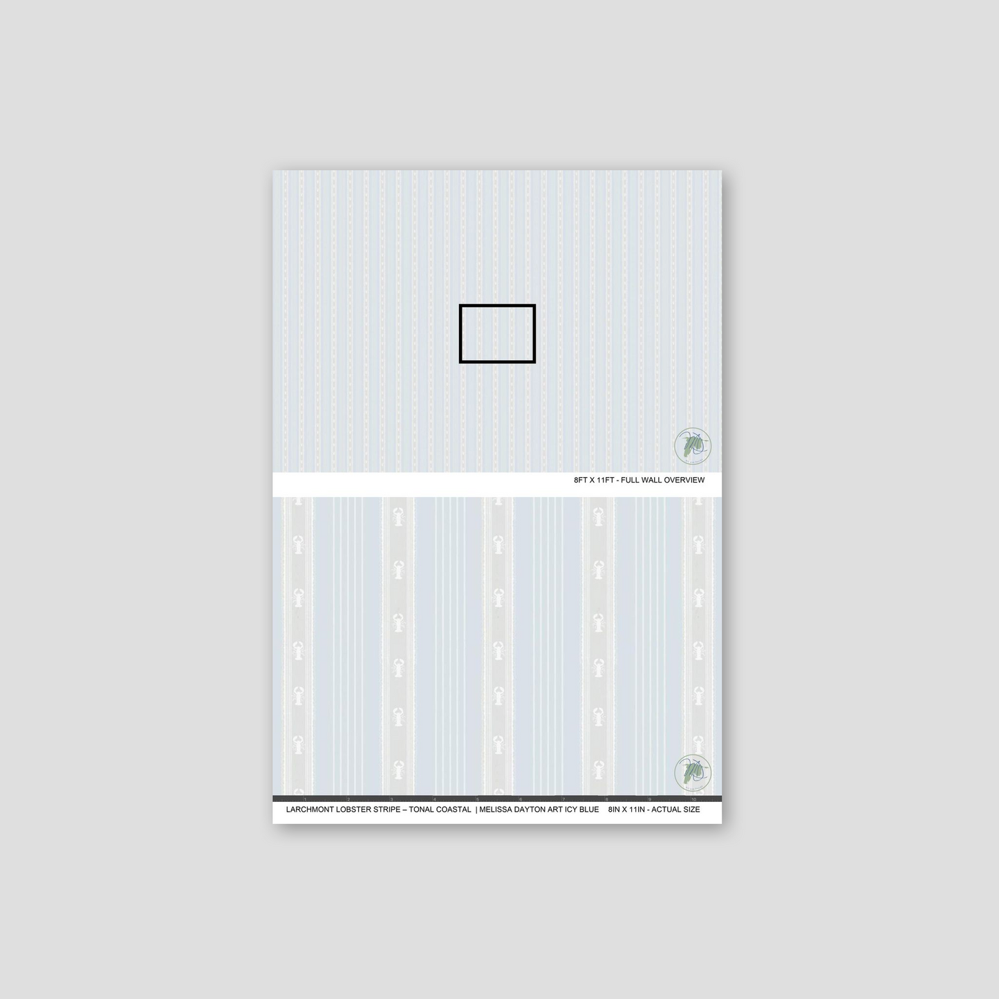Product packaging with a striped design on a gray background