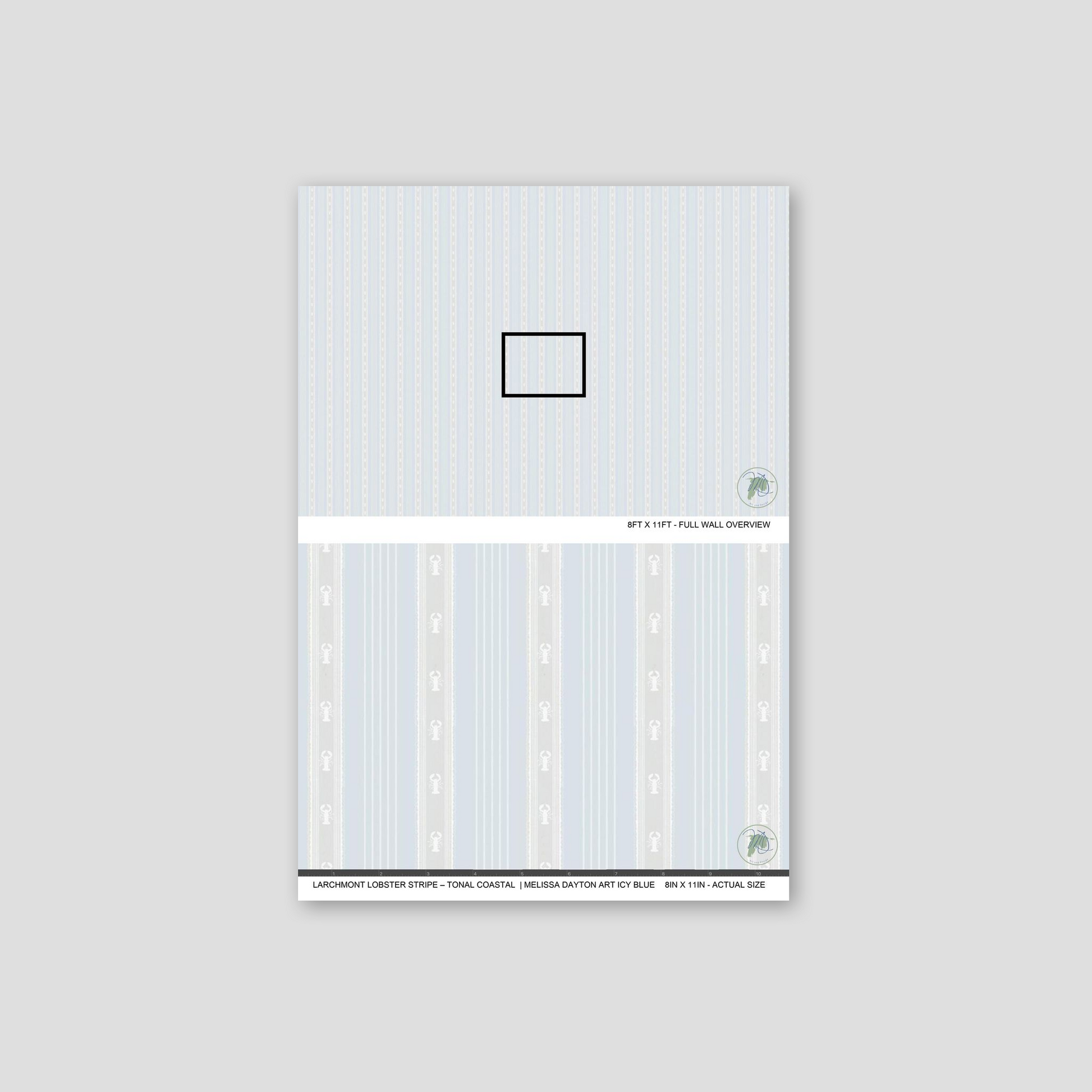 Product packaging with a striped design on a gray background