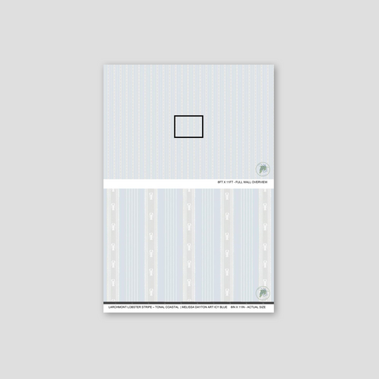 Product packaging with a striped design on a gray background