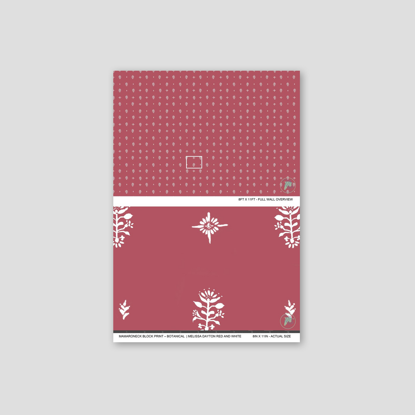 Mamaroneck Block Print – Botanical Wallpaper | Melissa Dayton Red and White