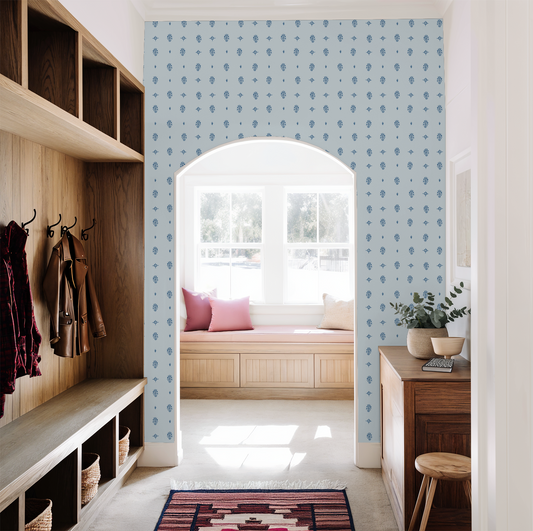 Mamaroneck Block Print – Botanical Wallpaper | Melissa Dayton Art Blues