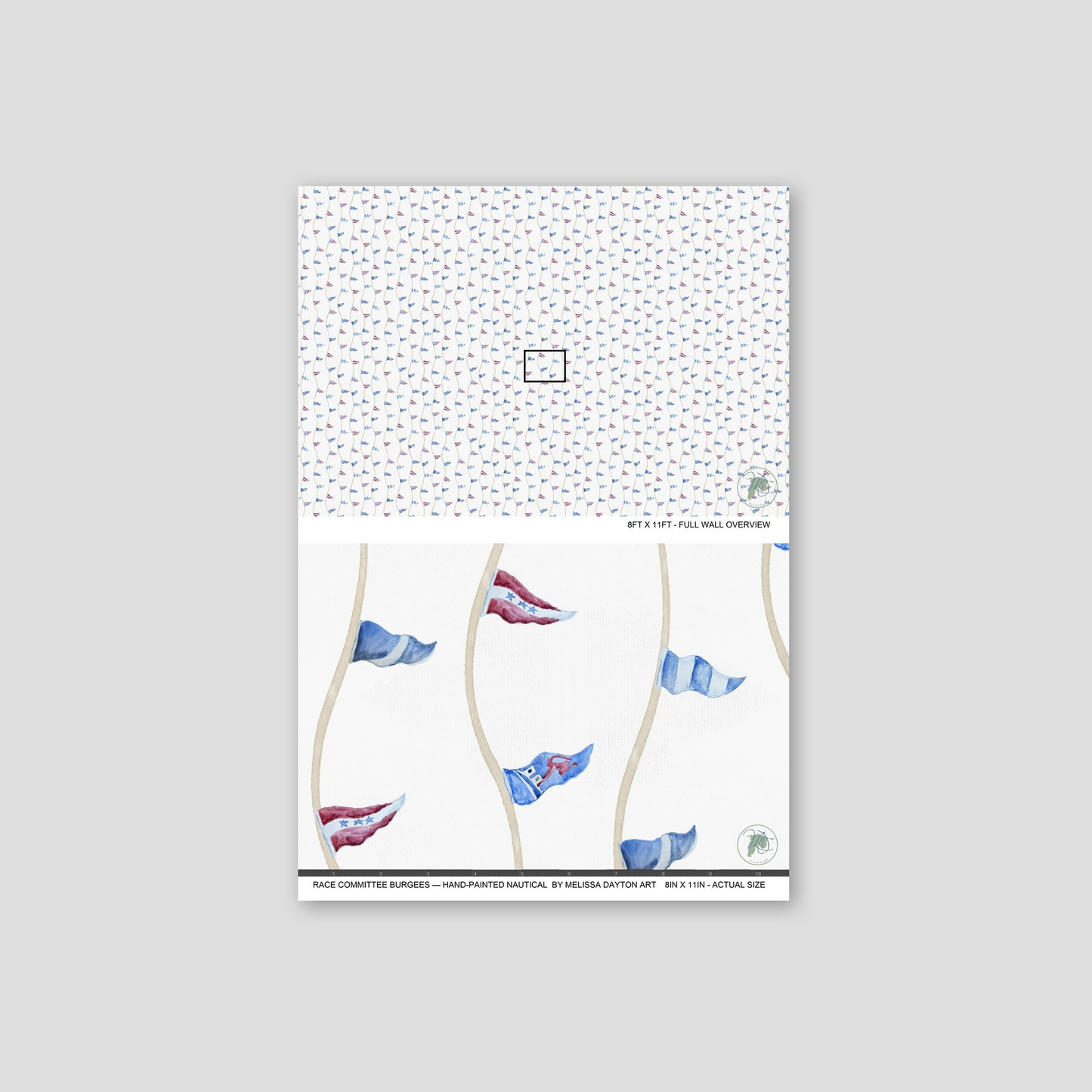 Race Committee Burgees — Hand-Painted Nautical Wallpaper by Melissa Dayton Art