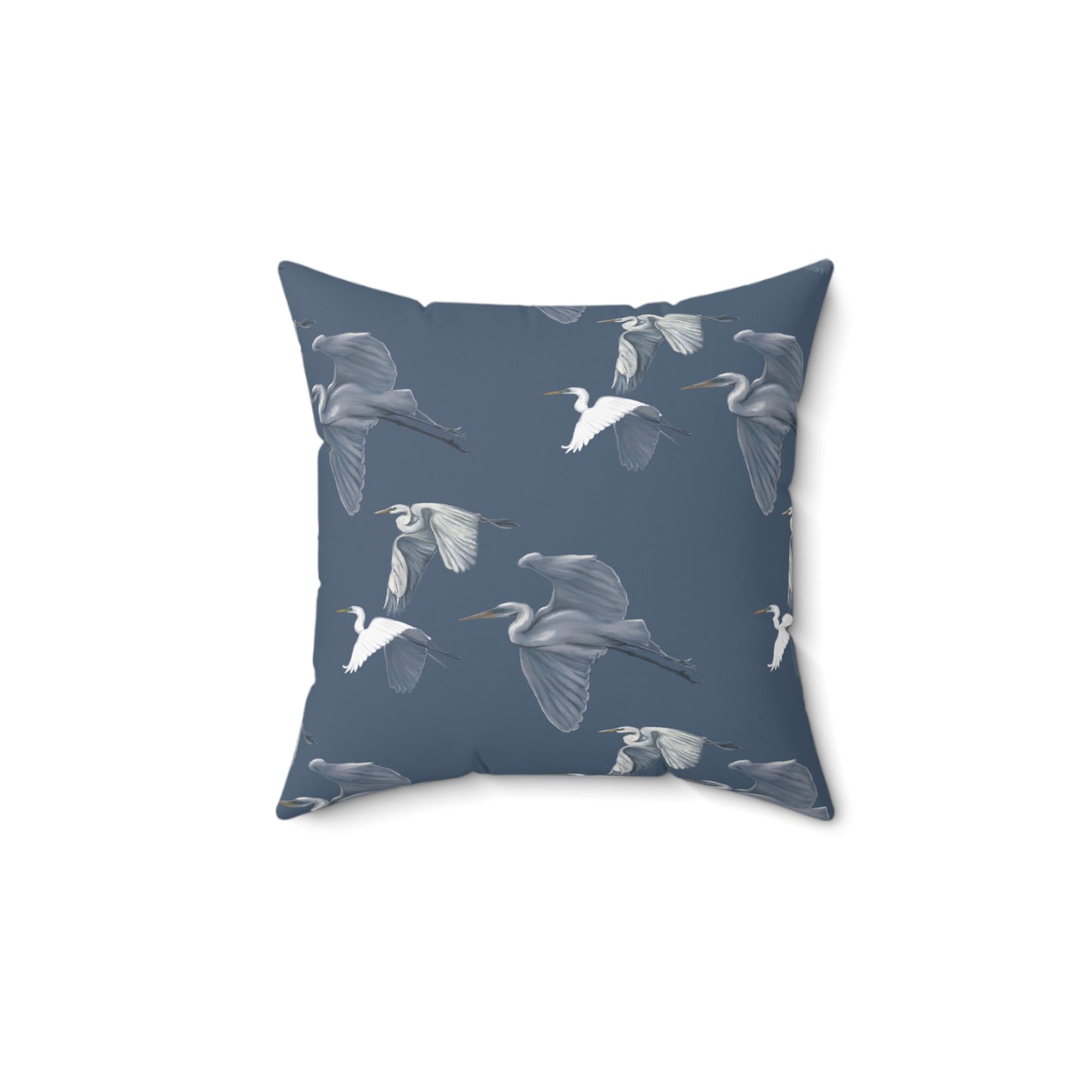 Flying Egret Spun Polyester Square Pillow