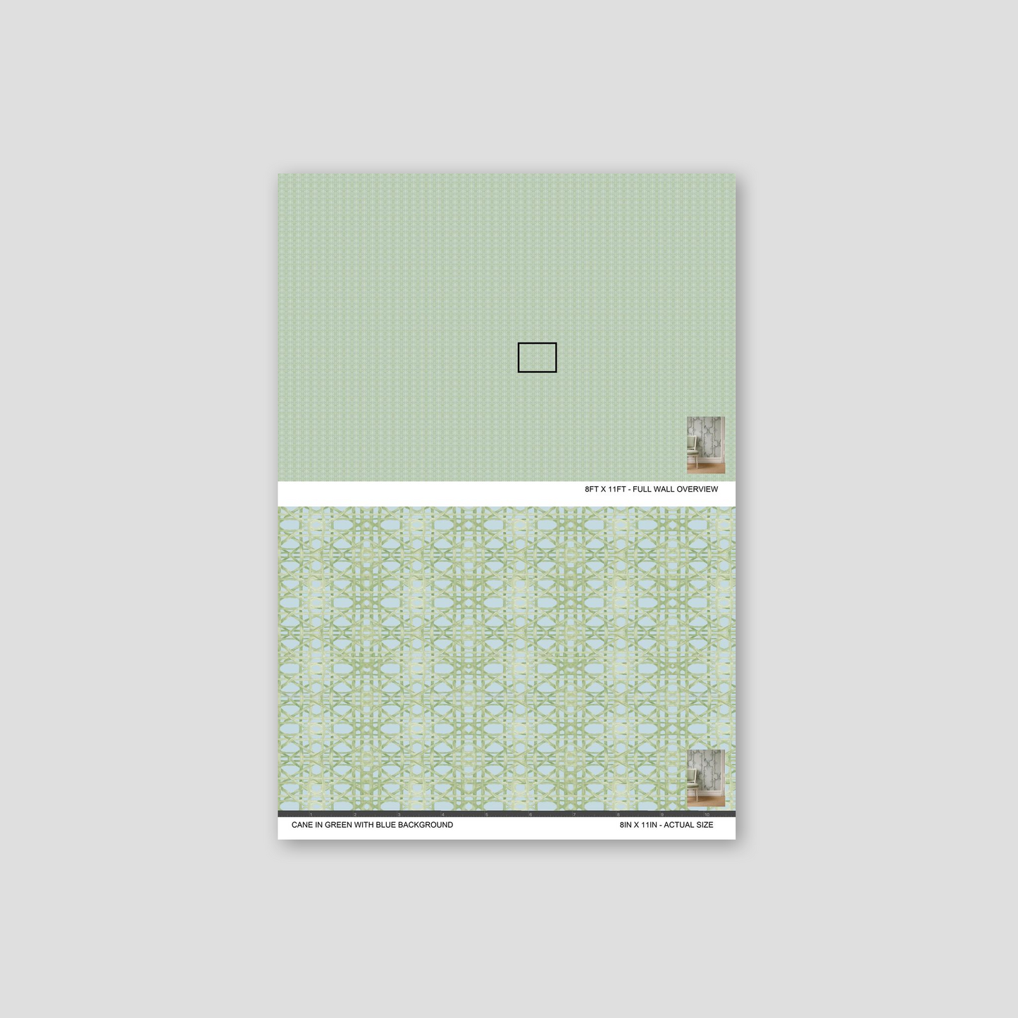 Cane in Green with Blue Background Wallpaper