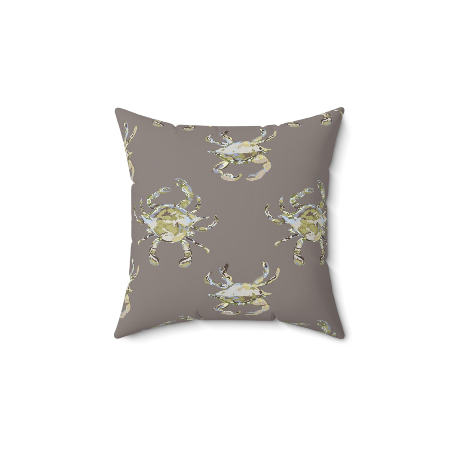 Crab Mocha Spun Polyester Square Pillow
