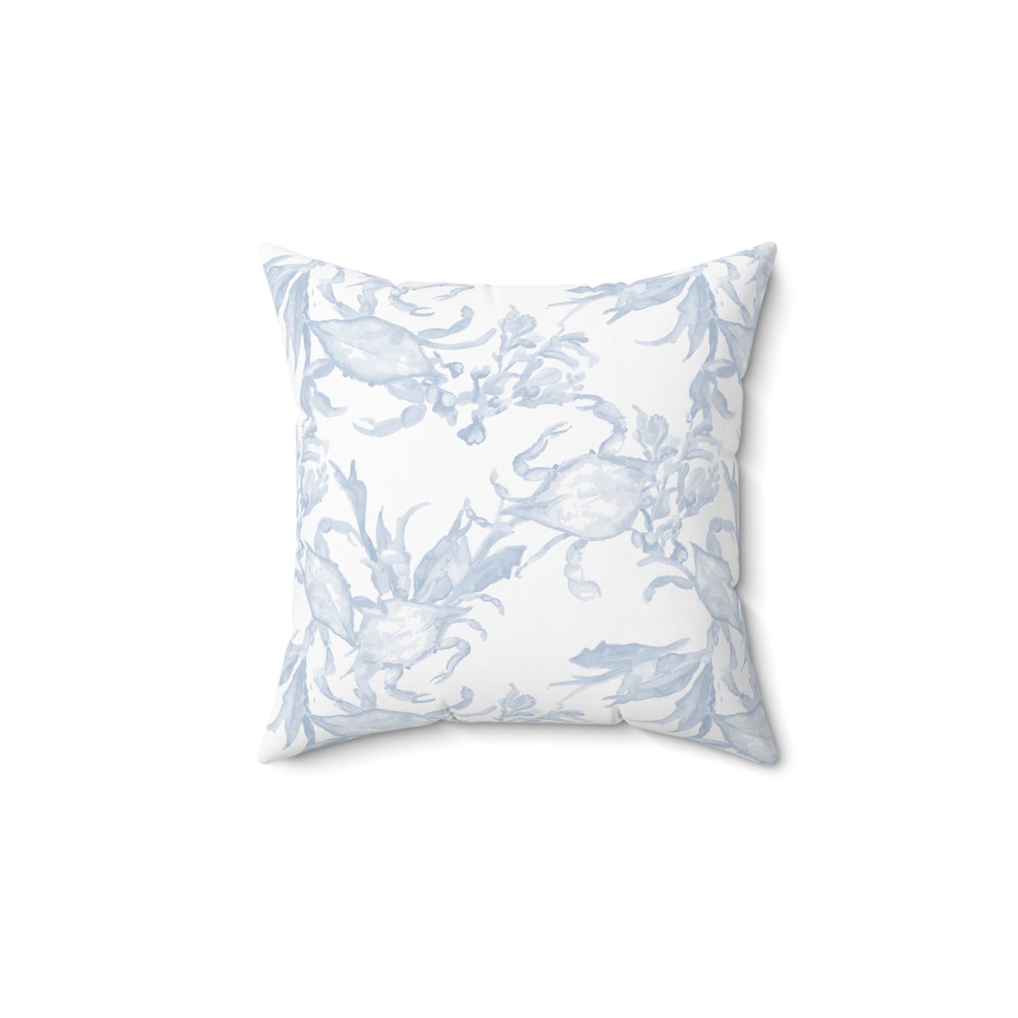 Coastal Blue Crab Spun Polyester Square Pillow