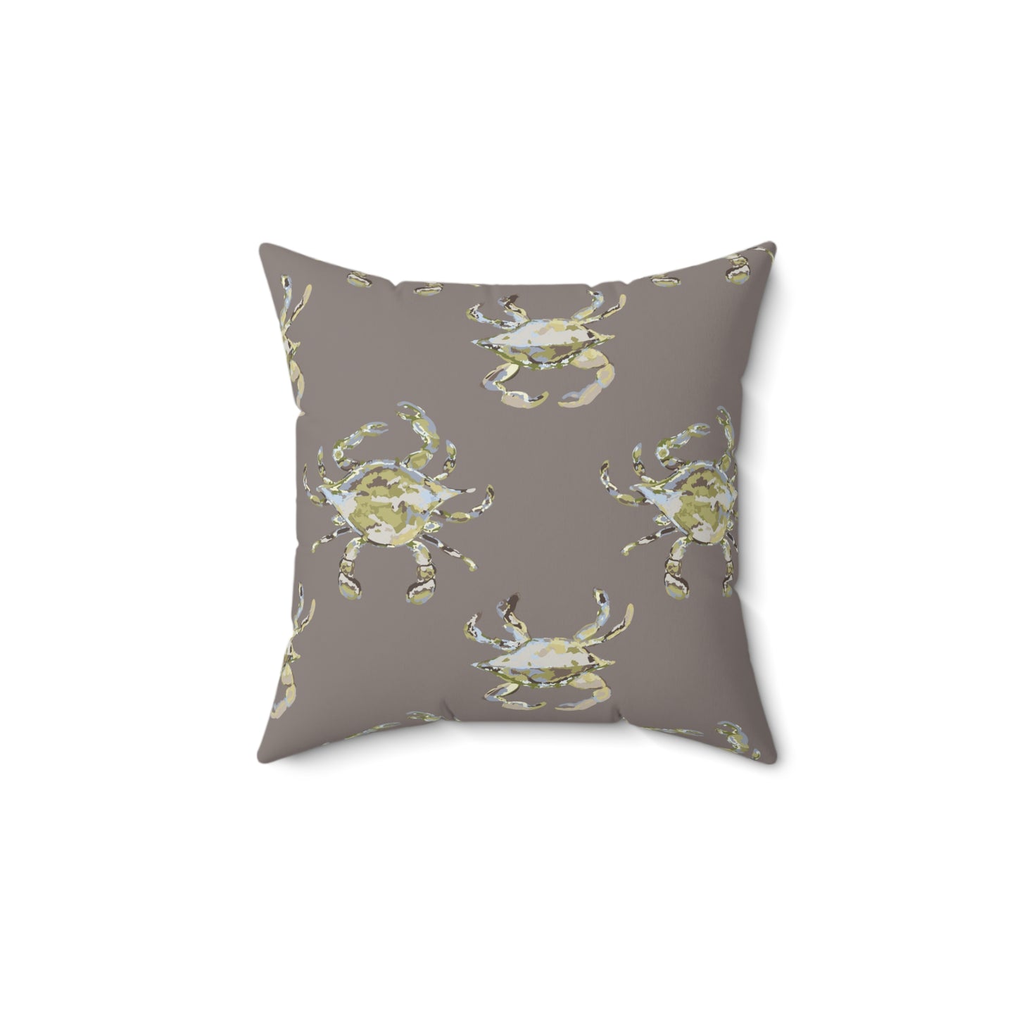 Crab Mocha Spun Polyester Square Pillow