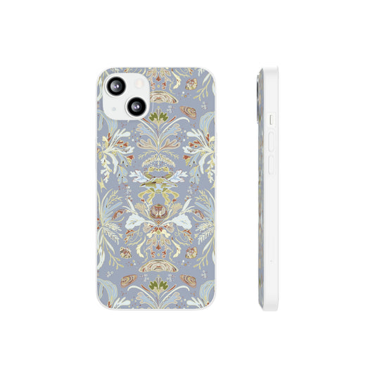 Crab Damask in Blue Flexi Cases