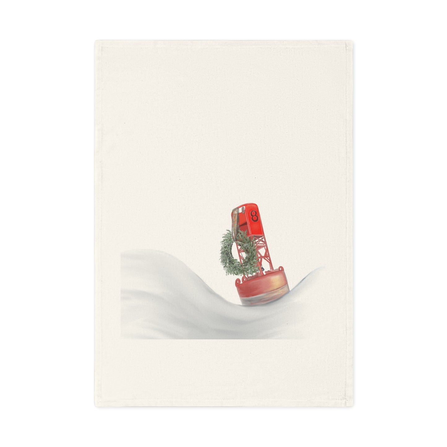 Christmas Buoy Wreath Cotton Tea Towel