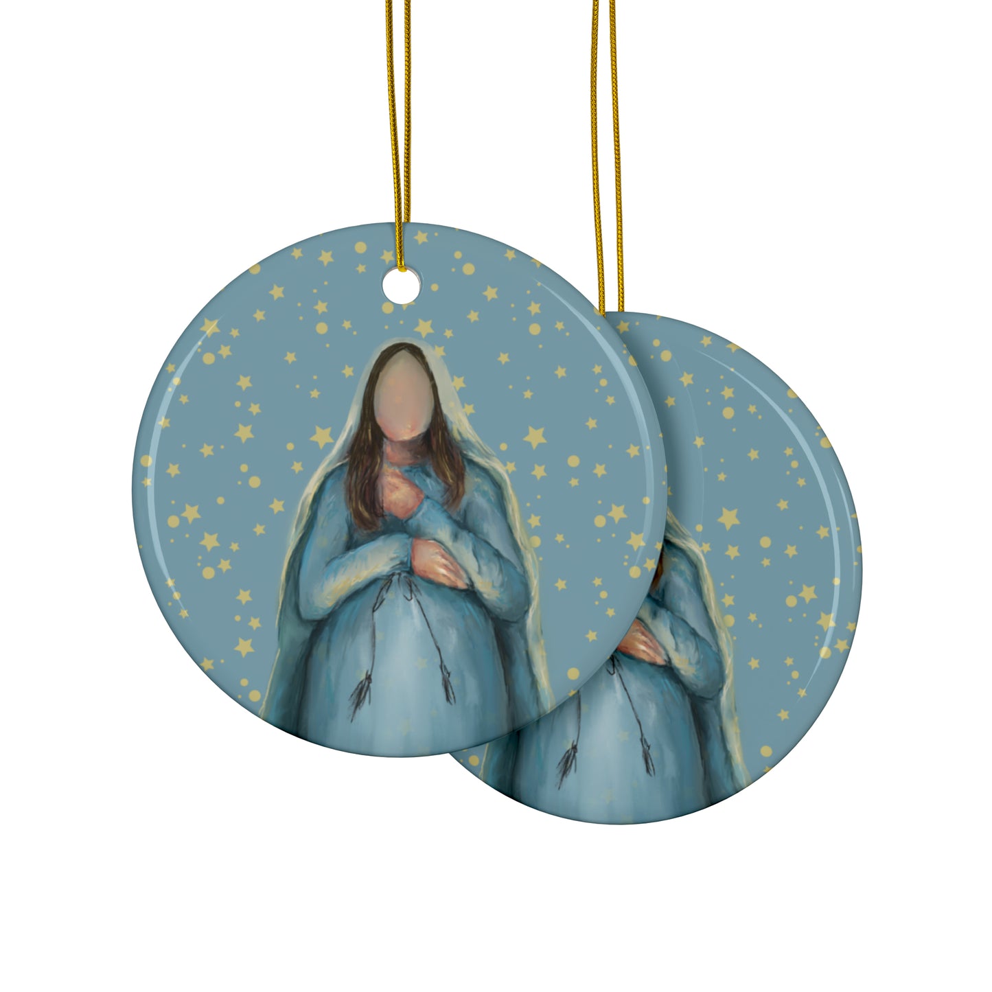 Threshold of Hope Mary Christmas Ceramic Ornaments (1pc, 3pcs, 5pcs, 10pcs)