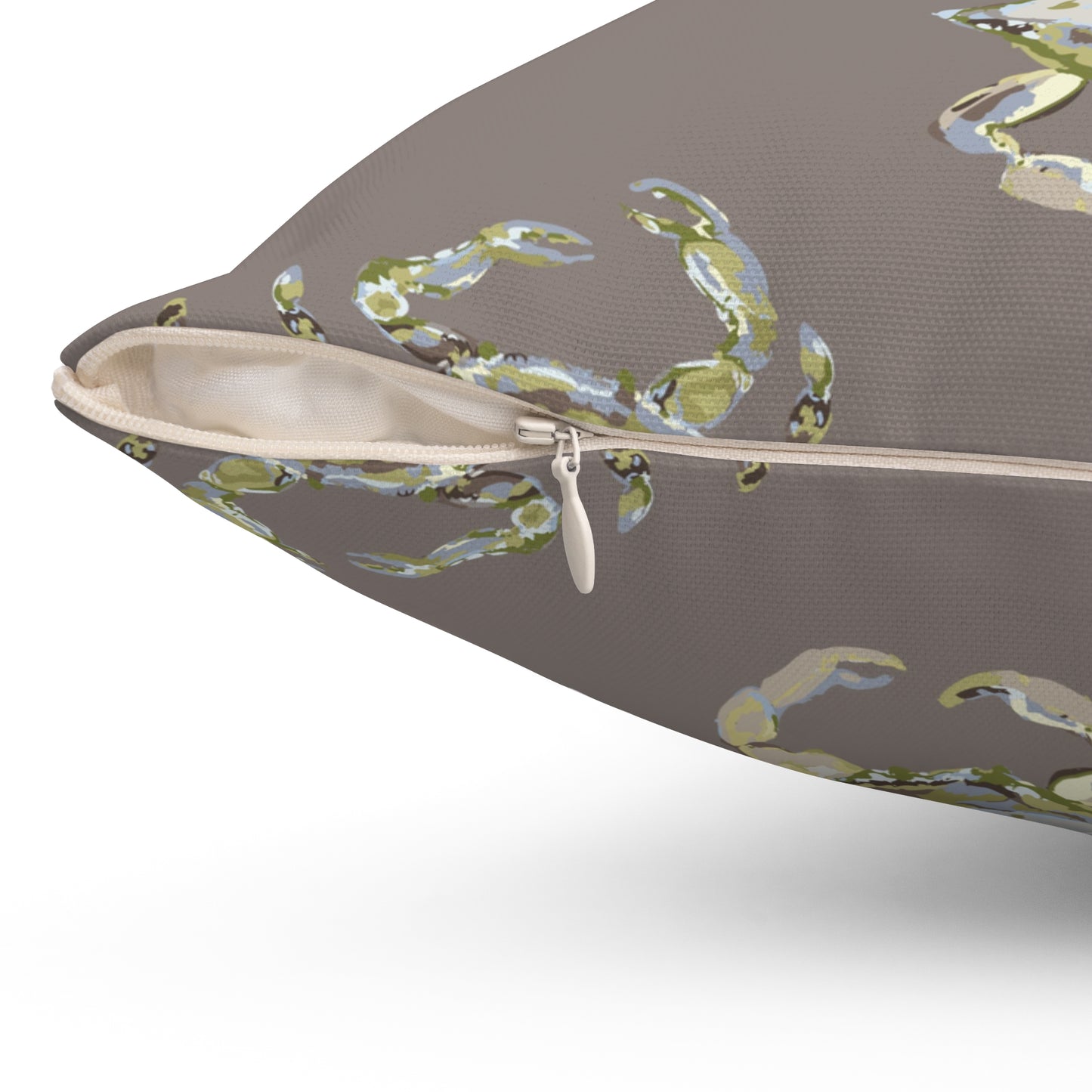 Crab Mocha Spun Polyester Square Pillow