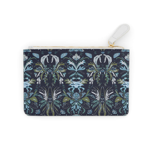 Crab Damask Mini Clutch Bag