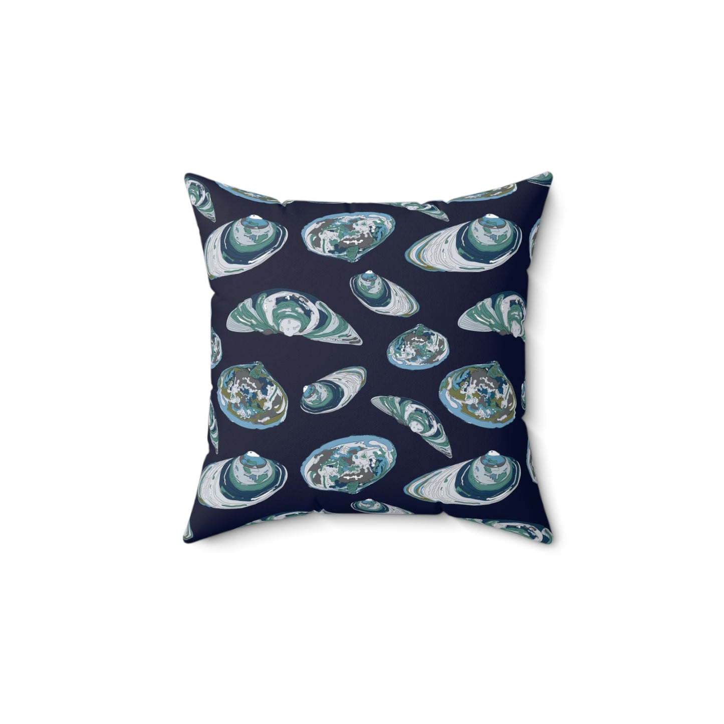 Clams on a Half Shell Spun Polyester Square Pillow