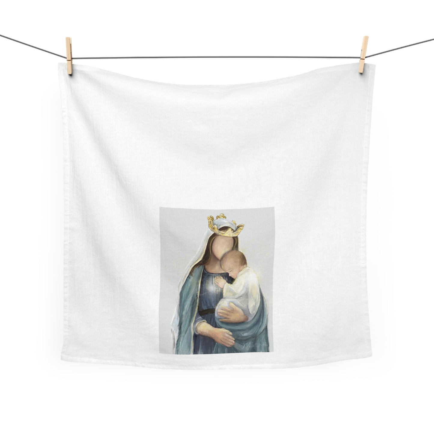 Copy of Threshold of Hope Pregnant Mary Tea Towel- cotton