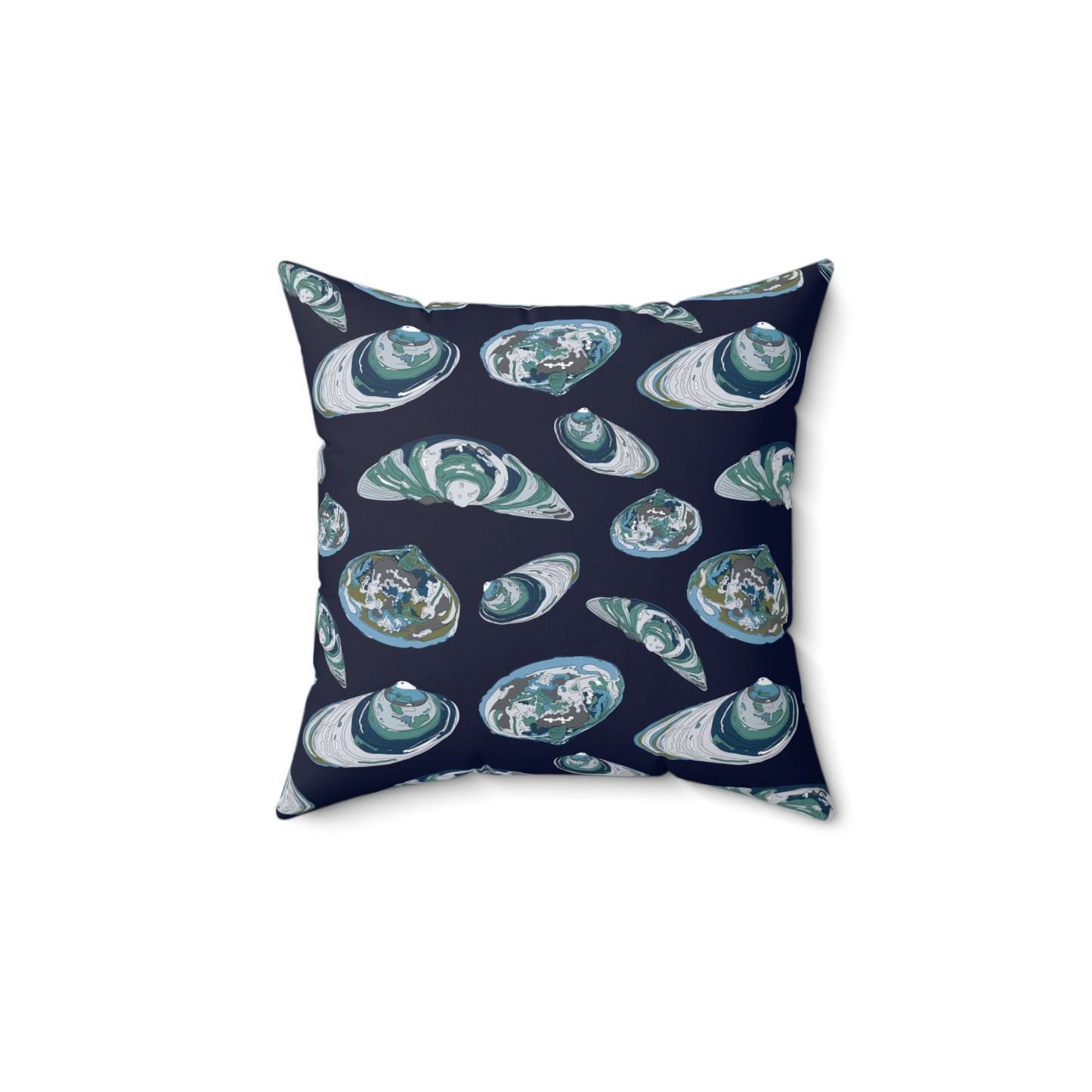 Clams on a Half Shell Spun Polyester Square Pillow