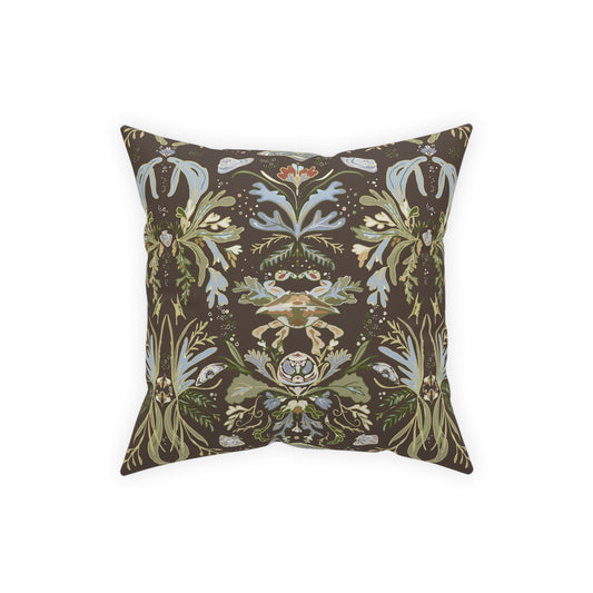 Chocolate Crab Damask- high tide & low tide-Broadcloth Pillow